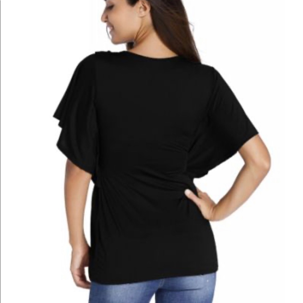 Batwing Sleeve Black Shirt - Size Small - Brand New